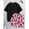 image:imageFloerns Mens Shirt and Shorts 2 Piece Sets Graphic Print Beach OutfitsPink Tropical