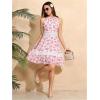 image:imageFloerns Womens Contrast Lace Sleeveless Halter Dress Backless Vacation A Line DressRed Multi