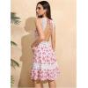 image:imageFloerns Womens Contrast Lace Sleeveless Halter Dress Backless Vacation A Line DressRed Multi