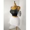 image:imageFloerns Womens Contrast Sequin High Waist Shining Party Bodycon Mini SkirtWhite