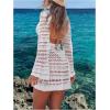 image:imageFloerns Womens Crochet Cover Up Long Sleeve Hollow Out Bikini Swimsuit Beach Cover Up SwimwearWhite Solid