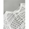 image:imageFloerns Womens Crochet Cover Up Long Sleeve Hollow Out Bikini Swimsuit Beach Cover Up SwimwearWhite Solid