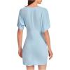 image:imageFloerns Womens Deep V Neck Twisted Plunging High Slit Mini Party DressLight Blue