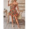 image:imageFloerns Womens Floral Sleeveless Halter Dress Milkmaid Flare Hem Boho Mini DressBlack and Red