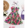 image:imageFloerns Womens Floral Sleeveless Halter Dress Milkmaid Flare Hem Boho Mini DressPink Multi