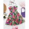 image:imageFloerns Womens Floral Sleeveless Halter Dress Milkmaid Flare Hem Boho Mini DressPink Multi