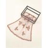 image:imageFloerns Womens Flower Embroidery Hair Scarf Headband Sheer Lace Hair BandanaDusty Pink