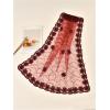 image:imageFloerns Womens Flower Embroidery Hair Scarf Headband Sheer Lace Hair BandanaWine Red