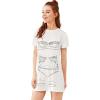 image:imageFloerns Womens Funny Lingerie Nightgown Cute Print Tshirt SleepdressWhite
