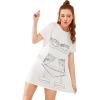 image:imageFloerns Womens Funny Lingerie Nightgown Cute Print Tshirt SleepdressWhite