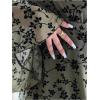 image:imageFloerns Womens Plus Size Floral Gothic Dress Flare Long Sleeve Mesh Grunge A Line DressArmy Green