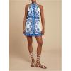 image:imageFloerns Womens Sleeveless Floral Print Sundress Halter Neck A Line Short DressBlue and White