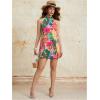 image:imageFloerns Womens Sleeveless Floral Print Sundress Halter Neck A Line Short DressCoral Pink