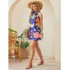 image:imageFloerns Womens Sleeveless Floral Print Sundress Halter Neck A Line Short DressDark Blue
