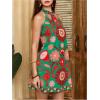 image:imageFloerns Womens Sleeveless Floral Print Sundress Halter Neck A Line Short DressForest Green Floral