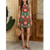 image:imageFloerns Womens Sleeveless Floral Print Sundress Halter Neck A Line Short DressForest Green Floral