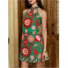 image:imageFloerns Womens Sleeveless Floral Print Sundress Halter Neck A Line Short DressForest Green Floral