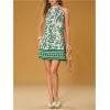 image:imageFloerns Womens Sleeveless Floral Print Sundress Halter Neck A Line Short DressGreen Beige Tropical
