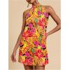 image:imageFloerns Womens Sleeveless Floral Print Sundress Halter Neck A Line Short DressOrange