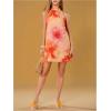 image:imageFloerns Womens Sleeveless Floral Print Sundress Halter Neck A Line Short DressOrange and Pink