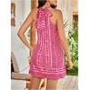 image:imageFloerns Womens Sleeveless Floral Print Sundress Halter Neck A Line Short DressPink Geo