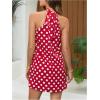 image:imageFloerns Womens Sleeveless Floral Print Sundress Halter Neck A Line Short DressRed Polka Dots