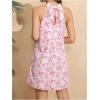 image:imageFloerns Womens Sleeveless Floral Print Sundress Halter Neck A Line Short DressSoft Pink