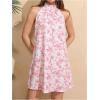 image:imageFloerns Womens Sleeveless Floral Print Sundress Halter Neck A Line Short DressSoft Pink
