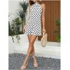 image:imageFloerns Womens Sleeveless Floral Print Sundress Halter Neck A Line Short DressWhite Polka Dots