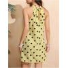image:imageFloerns Womens Sleeveless Floral Print Sundress Halter Neck A Line Short DressYellow Polka Dots