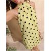 image:imageFloerns Womens Sleeveless Floral Print Sundress Halter Neck A Line Short DressYellow Polka Dots