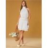 image:imageFloerns Womens Summer Mini Dress Sleeveless Halter Backless Ruched Date Night Layered A Line DressesWhite