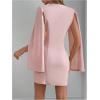 image:imageFloerns Womens V Neck Double Breasted Cape Blazer Split Sleeve Elegant Blazer DressPink