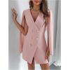 image:imageFloerns Womens V Neck Double Breasted Cape Blazer Split Sleeve Elegant Blazer DressPink