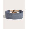 image:imageFloerns Womens Wide Elastic Belt Vintage Leopard Square Symmetrical Buckle BeltBlue