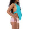 image:imageFloerns Womens Y2k Going Out Clubwear Halter Top Tie Backless Draped Cowl Deep V Neck Ring Top Cut Out Party Halter TopsBlue