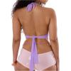 image:imageFloerns Womens Y2k Going Out Clubwear Halter Top Tie Backless Draped Cowl Deep V Neck Ring Top Cut Out Party Halter TopsLilac Purple