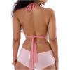 image:imageFloerns Womens Y2k Going Out Clubwear Halter Top Tie Backless Draped Cowl Deep V Neck Ring Top Cut Out Party Halter TopsPink