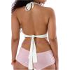 image:imageFloerns Womens Y2k Going Out Clubwear Halter Top Tie Backless Draped Cowl Deep V Neck Ring Top Cut Out Party Halter TopsWhite
