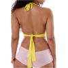image:imageFloerns Womens Y2k Going Out Clubwear Halter Top Tie Backless Draped Cowl Deep V Neck Ring Top Cut Out Party Halter TopsYellow