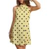 image:imageFloerns Womens Sleeveless Floral Print Sundress Halter Neck A Line Short DressYellow Polka Dots