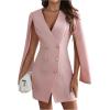 image:imageFloerns Womens V Neck Double Breasted Cape Blazer Split Sleeve Elegant Blazer DressPink