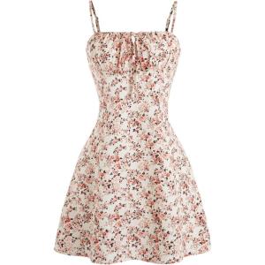 image:imageFloerns Womens Summer Floral Cherry Print A Line Short Cami DressFloral Light Pink
