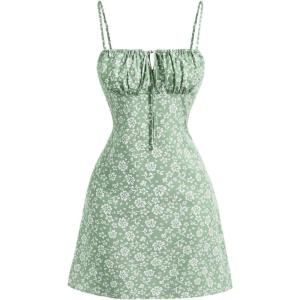image:imageFloerns Womens Summer Floral Cherry Print A Line Short Cami DressMint Green Multi