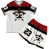image:imageFloerns Mens 2 Piece Outfit Y2k Number Jersey V Neck Drop Shoulder Shirts amp Streetwear Shorts SetRed Multi