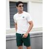 image:imageFloerns Mens 2 Piece Tracksuit Slogan Print Tee Shirt Drawstring Waist Shorts SetDark Green