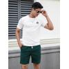 image:imageFloerns Mens 2 Piece Tracksuit Slogan Print Tee Shirt Drawstring Waist Shorts SetDark Green