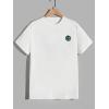 image:imageFloerns Mens 2 Piece Tracksuit Slogan Print Tee Shirt Drawstring Waist Shorts SetDark Green