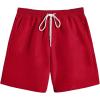 image:imageFloerns Mens 2 Piece Tracksuit Slogan Print Tee Shirt Drawstring Waist Shorts SetRed