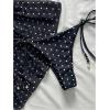 image:imageFloerns Womens 3 Piece Polka Dots Bikini Sets Halter Triangle Swimsuit Thong with Cover UpBlack and White